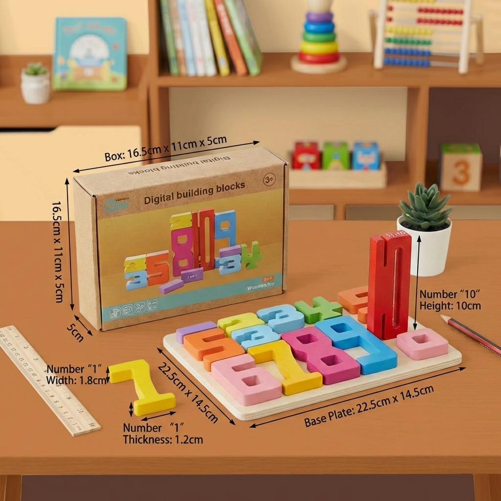 Educational Math and Number Learning Blocks