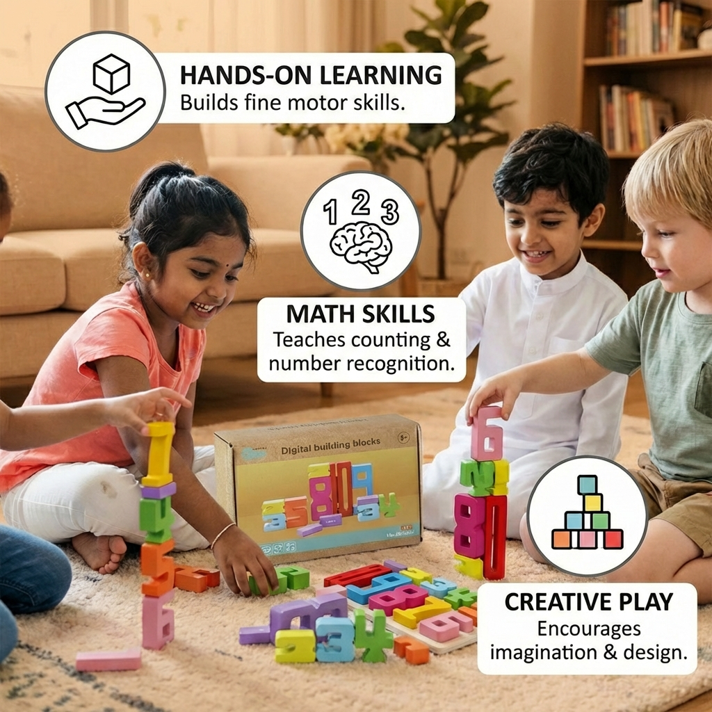 Educational Math and Number Learning Blocks