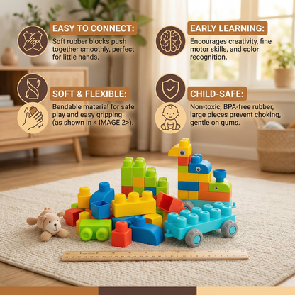 Child-Safe Rubber Building Blocks for Early Learning