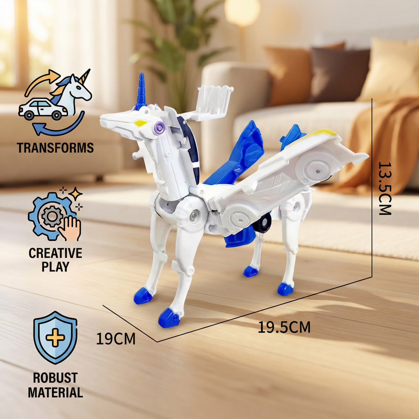 Transforming Unicorn Toy Cars